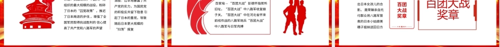 2021百团大战胜利PPT参战部队达105个团故称百团大战动态PPT模板.pptx