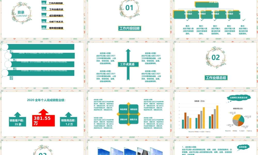 2021淡雅小清新工作总结工作汇报PPT模板.pptx