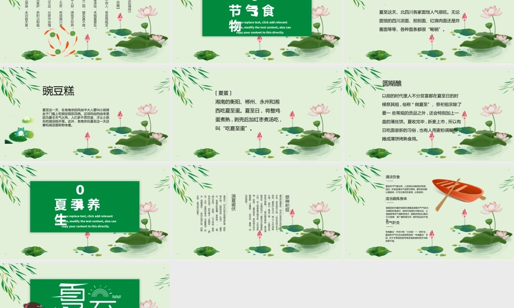 2021二十四节气之夏至PPT中国传统二十四节气传统习俗介绍PPT模板.pptx