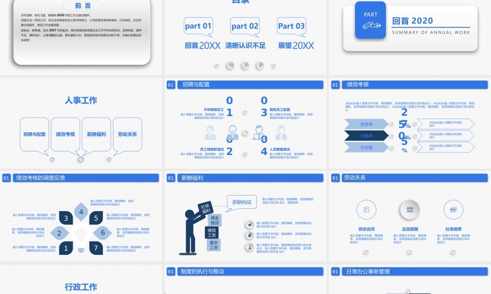 2021极简蓝色人资行政部年终工作总结.pptx