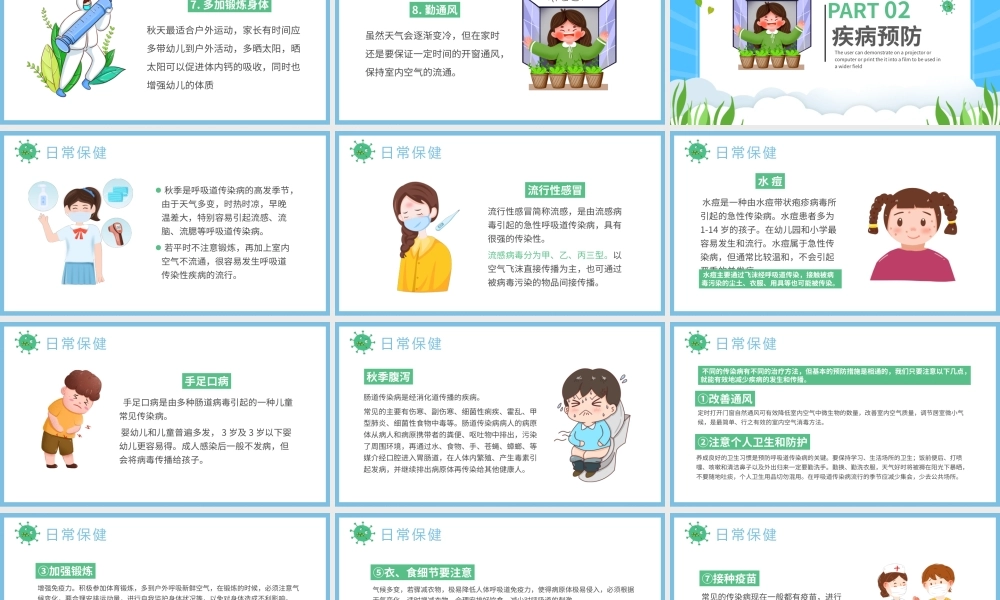 2021秋季儿童卫生知识PPT卡通时尚儿童小学生日常保健知识科普主题课件.pptx