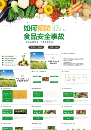 2021如何预防食品安全事故PPT关注食品安全共享健康生活课件模板.pptx