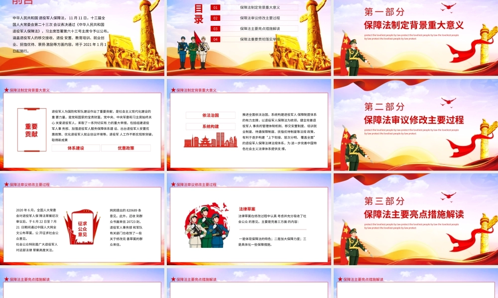 2021依法为盾保护最可爱的人退役安置教育培训就业创业抚恤优待动态PPT.pptx