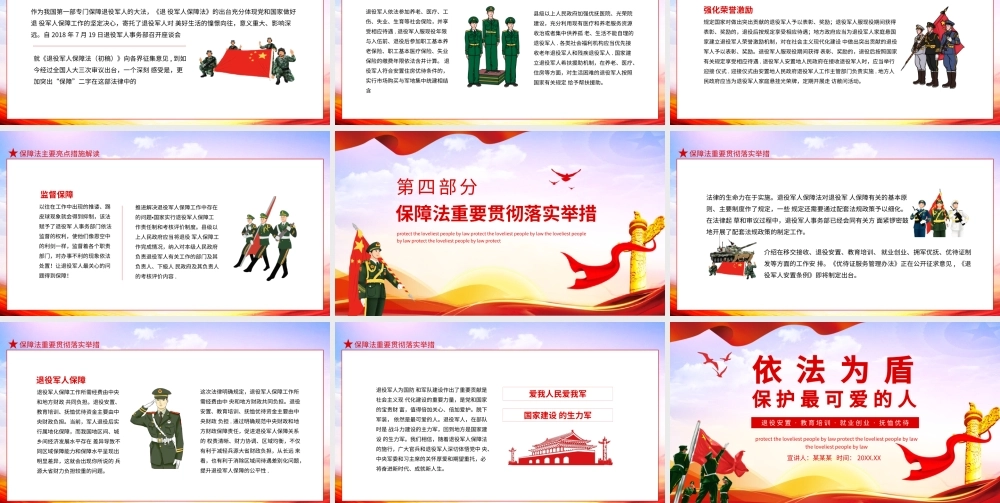 2021依法为盾保护最可爱的人退役安置教育培训就业创业抚恤优待动态PPT.pptx