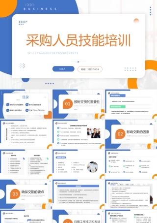 2022采购人员技能培训PPT简约商务风采购人员技能培训课件模板.pptx