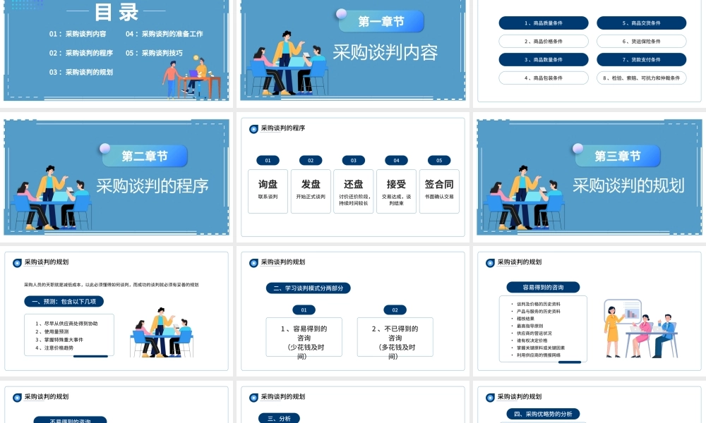 2022采购谈判技巧PPT商务风企业采购谈判业务培训课件模板.pptx