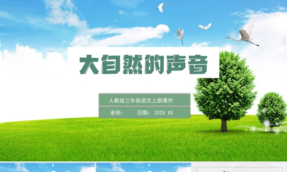 2022大自然的声音PPT插画风第21课小学三年级语文上册部编人教版教学课件.pptx