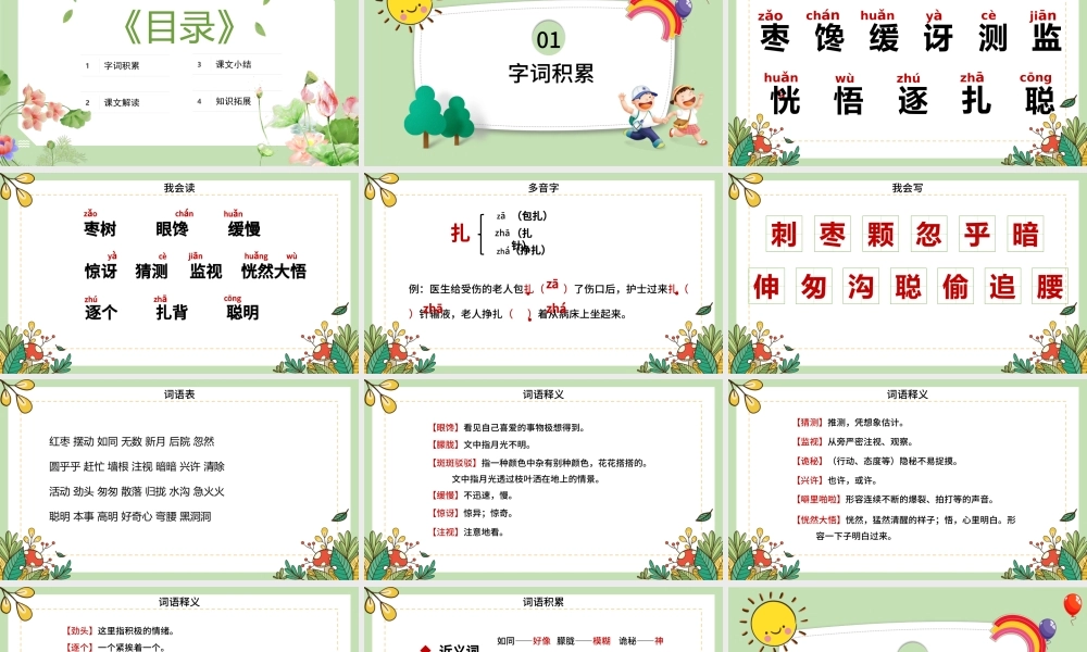 2022带刺的朋友PPT卡通风第23课小学三年级语文上册部编人教版教学课件.pptx
