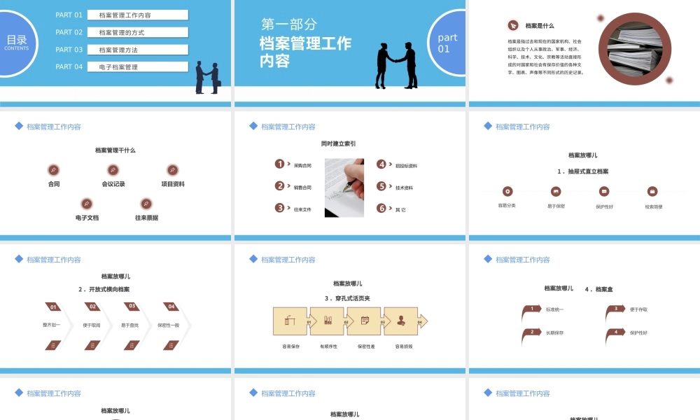 2022档案管理培训课件PPT创意简约风企业档案管理培训课件模板.pptx