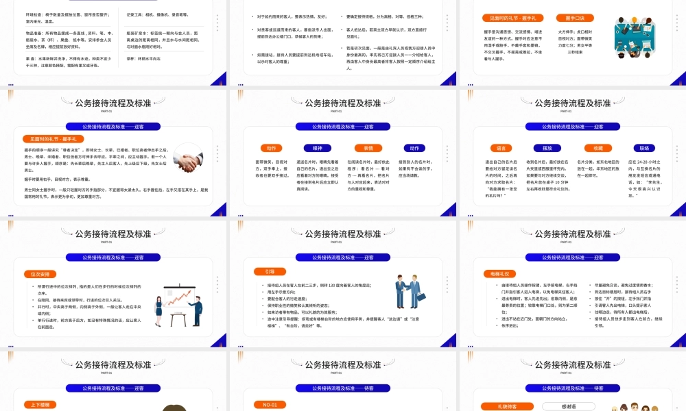 2022公司接待标准及办会流程PPT简约风公司新员工礼仪接待培训课件模板.pptx
