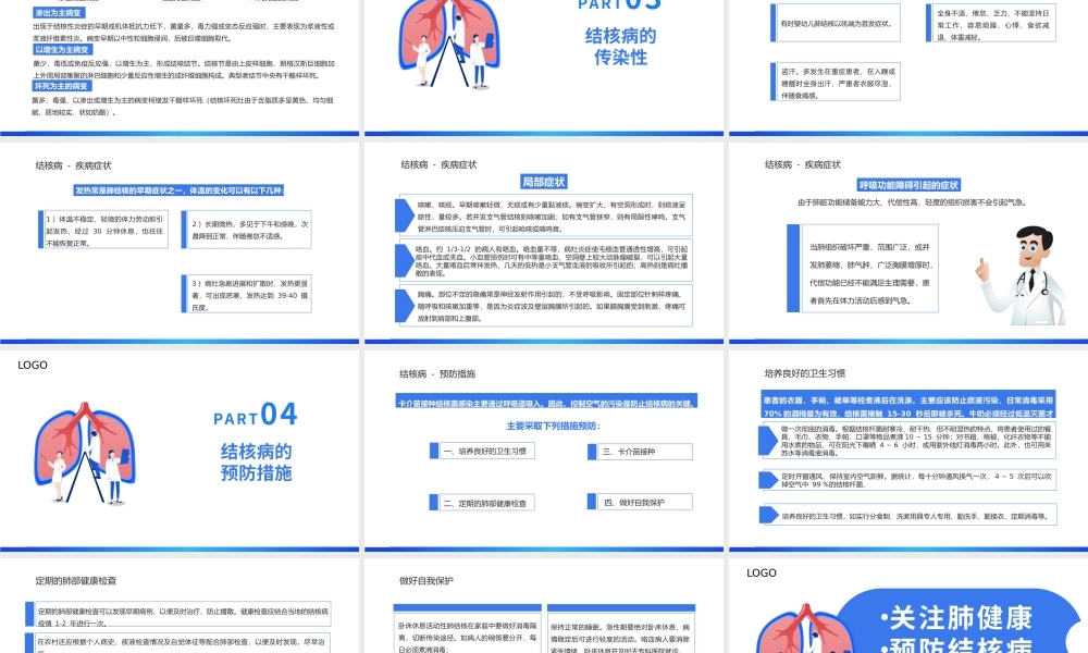 2022关注肺健康预防结核病PPT简约创意医疗教学疾病医理通用PPT模板下载.pptx