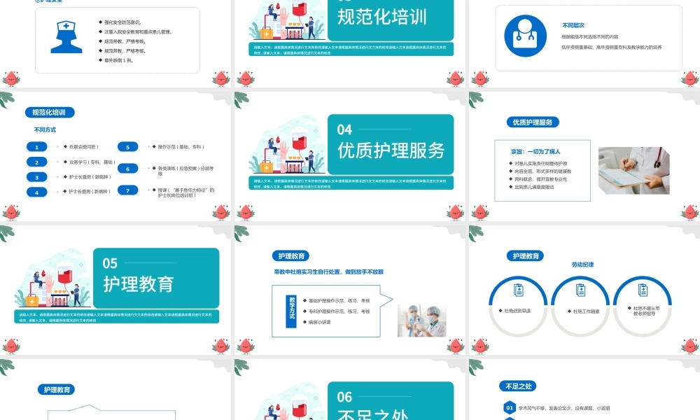 2022护士长工作述职PPT蓝色简约商务医疗护士长工作述职报告工作总结模板.pptx