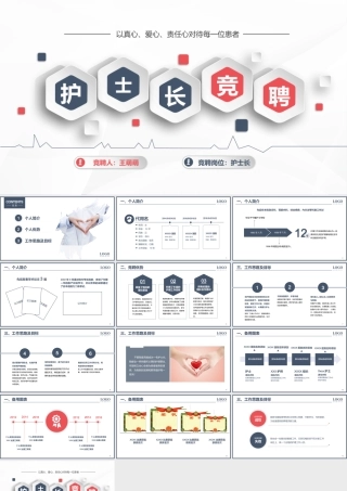2022护士长竞聘PPT简洁微粒体风护士长竞聘优势及工作规划模板下载.pptx