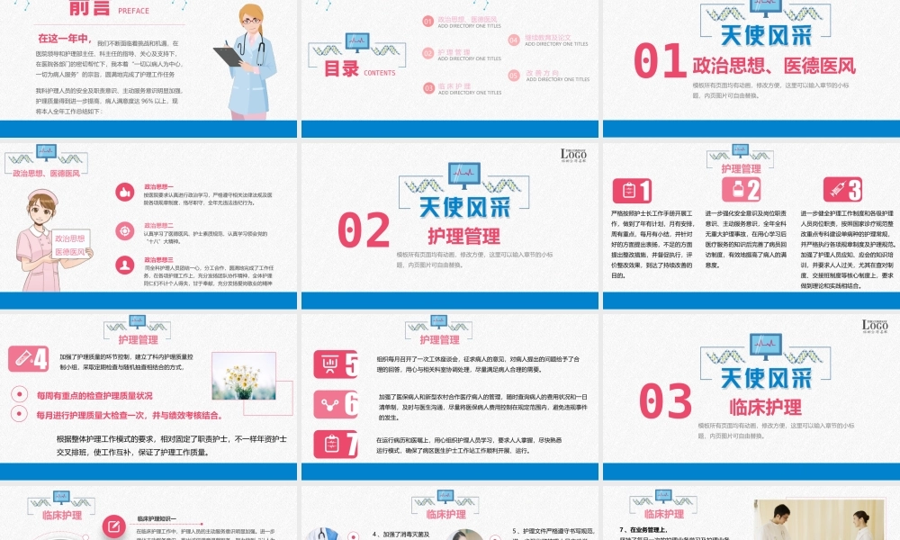 2022护士长年终工作总结PPT简约清新年终工作总结专用PPT模板下载0.pptx