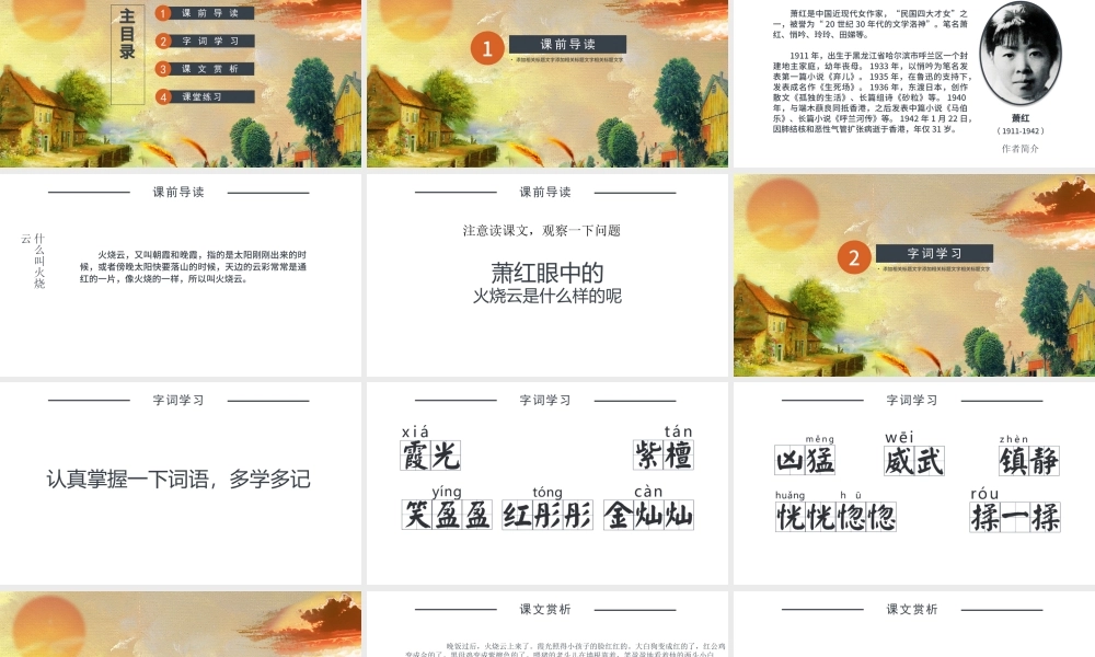 2022火烧云PPT第24课小学三年级语文下册部编人教版教学课件.pptx
