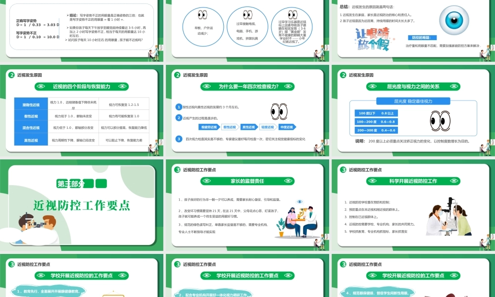2022近视防控PPT卡通风中小学生市里保护主题教育班会课件模板.pptx