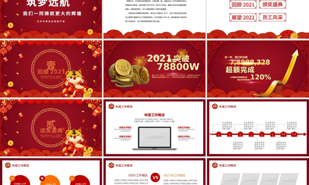 2022开门红PPT喜庆虎年企业年终颁奖典礼公司年会员工表彰大会模板.pptx