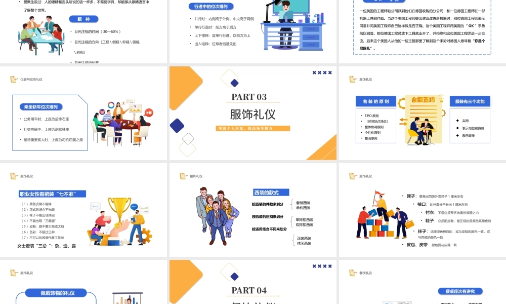 2022领导形象与礼仪培训PPT卡通商务风塑造个人形象提高领导魅力课件模板.pptx