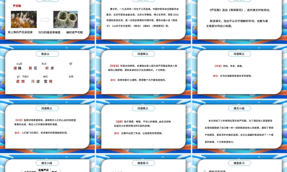 2022芦花鞋PPT第21课小学四年级语文下册部编人教版教学课件.pptx