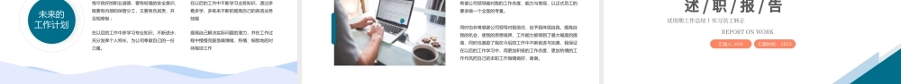 2022实习期转正述职报告PPT商务简约试用期工作总结必备PPT.pptx