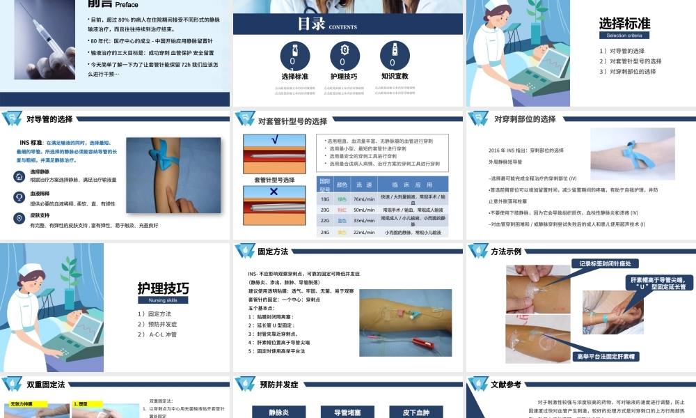 2022套管针介绍医疗PPT创意清新医疗类相关PPT模板下载.pptx