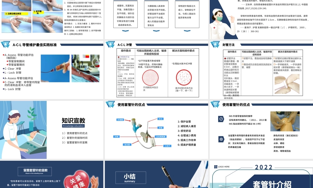 2022套管针介绍医疗PPT创意清新医疗类相关PPT模板下载.pptx