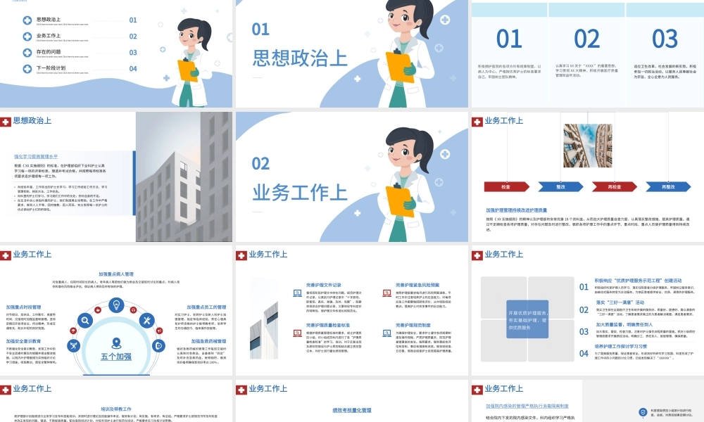 2022外科护士长年终总结PPT简约风医院护士长年终工作总结汇报课件模板.pptx