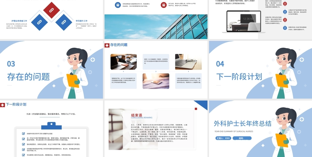 2022外科护士长年终总结PPT简约风医院护士长年终工作总结汇报课件模板.pptx