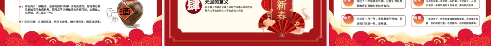 2022喜迎元旦PPT虎年红色喜庆元旦节日由来介绍民间习俗诗词知识主题宣讲班会课件.pptx