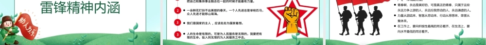2022学雷锋日PPT绿色卡通风传承雷锋精神弘扬雷锋精神专题.pptx