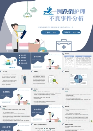 2022一例跌倒护理不良事件分析PPT大气简约医疗类通用PPT.pptx