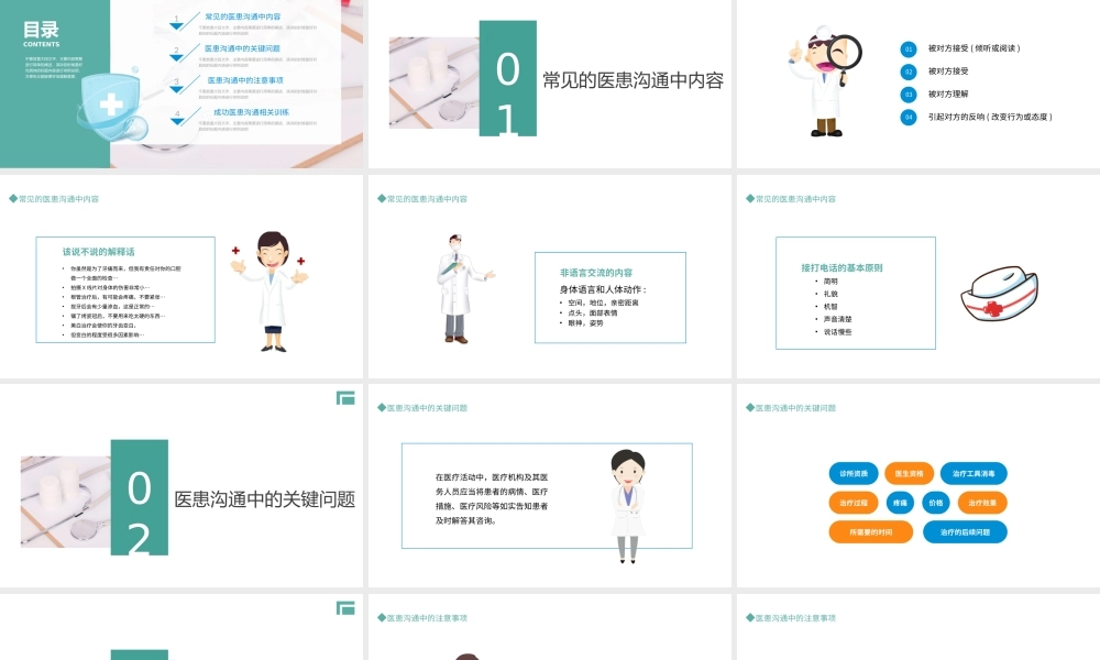 2022医患沟通技巧PPT清新创意医疗通用PPT.pptx