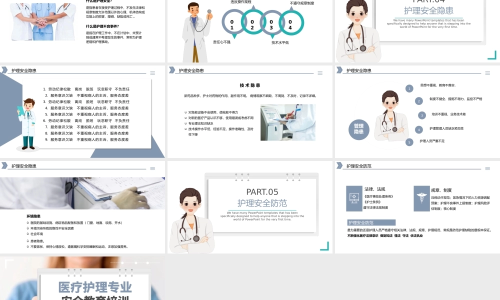 2022医疗护理专业安全教育培训PPT简约清新医疗护理培训通用PPT模板下载113(1).pptx