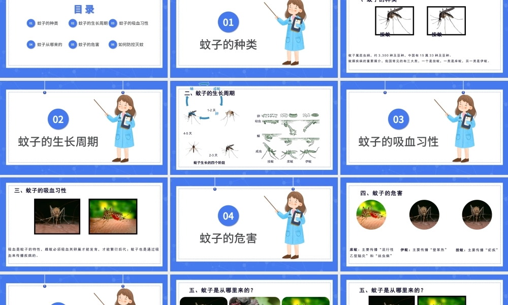 2022医疗预防登革热防蚊灭蚊主题班会PPT清新创意医疗主题班会通用PPT模板下载.pptx