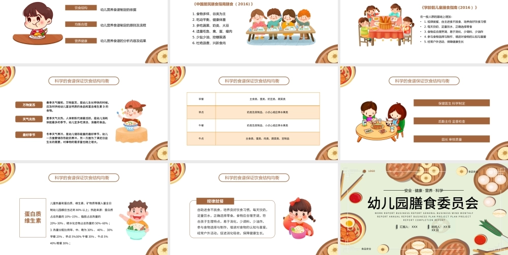 2022幼儿园膳食委员会PPT卡通风幼儿膳食管理的民主监督机制专题课件模板.pptx