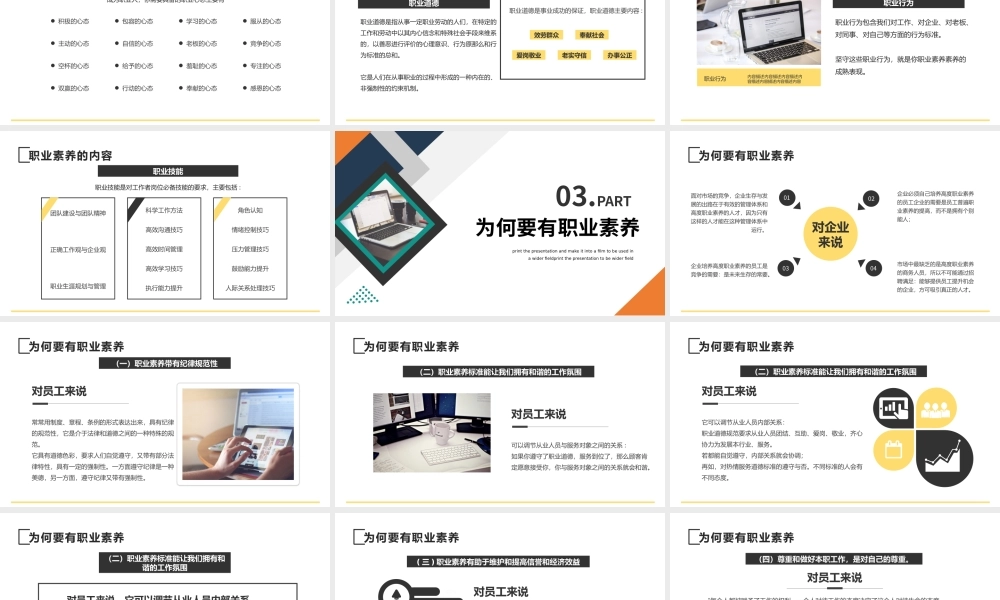 2022员工职业素养培训PPT商务风企业员工职业素养培训课件模板.pptx