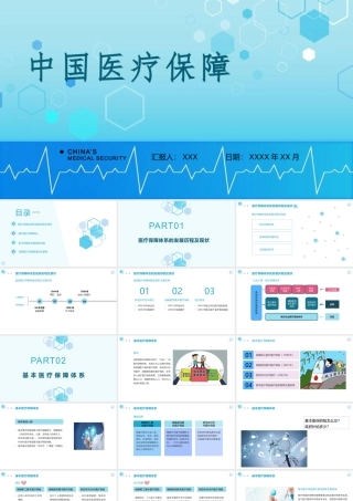 2022中国医疗保障PPT商务清新医疗类通用PPT.pptx