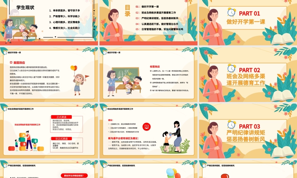 2022中学生班主任培训讲座PPT卡通风格教师班主任培训主题讲座课件.pptx
