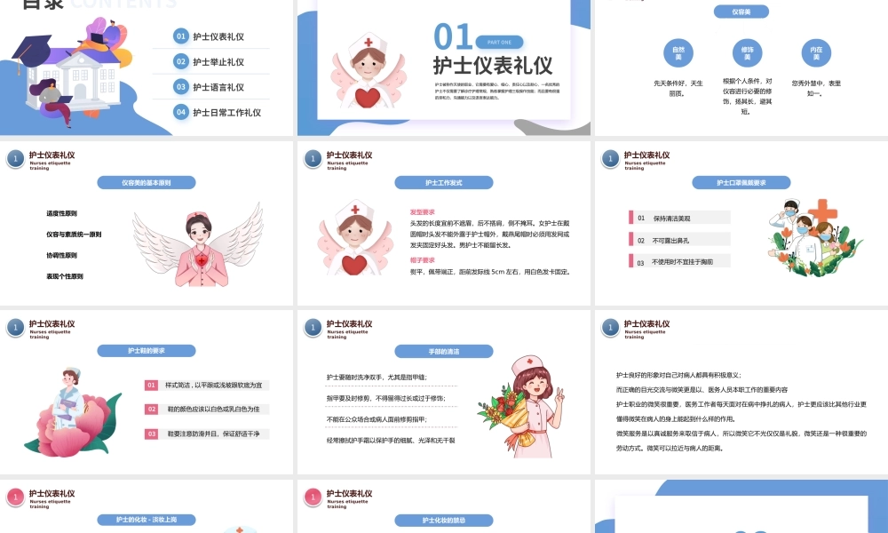2023护士服务规范与礼仪培训PPT卡通医院护士服务规范与礼仪培训课件模板.pptx