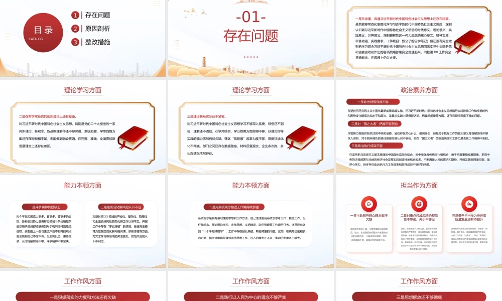 2023年主题教育专题组织生活会个人对照检查材料PPT模板课件.pptx