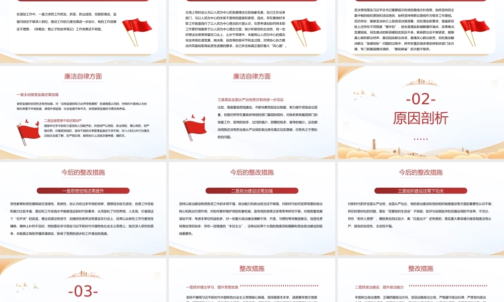 2023年主题教育专题组织生活会个人对照检查材料PPT模板课件.pptx