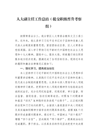 人大副主任工作总结（提交职级晋升考察组）.docx