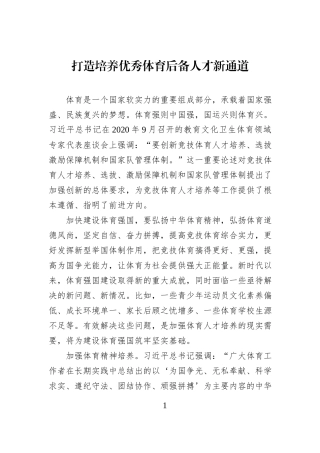 打造培养优秀体育后备人才新通道.docx