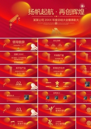 2023扬帆起航再创辉煌公司年终总结大会暨表彰大会PPT模板.pptx