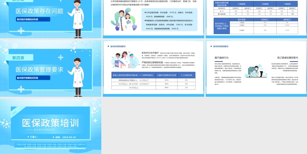 2023医保政策培训PPT简约风基本医疗保障知识科普课件模板.pptx