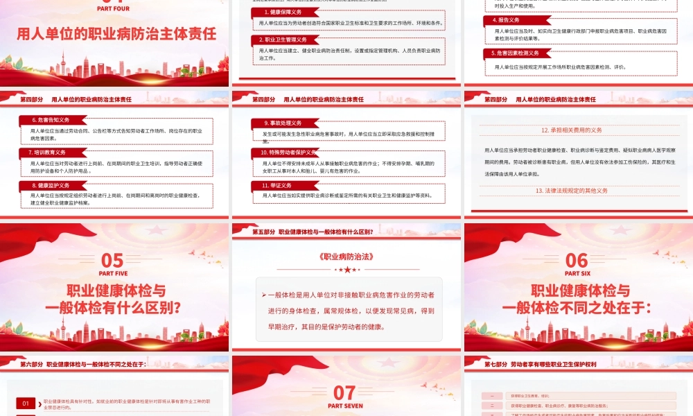 2023职业病防治法宣传周PPT改善工作环境和条件保护劳动者身心健康劳动者职业健康权益课件.pptx