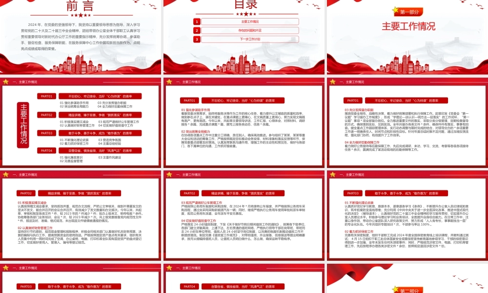 2024年度办公室主任个人工作总结PPT模板.pptx