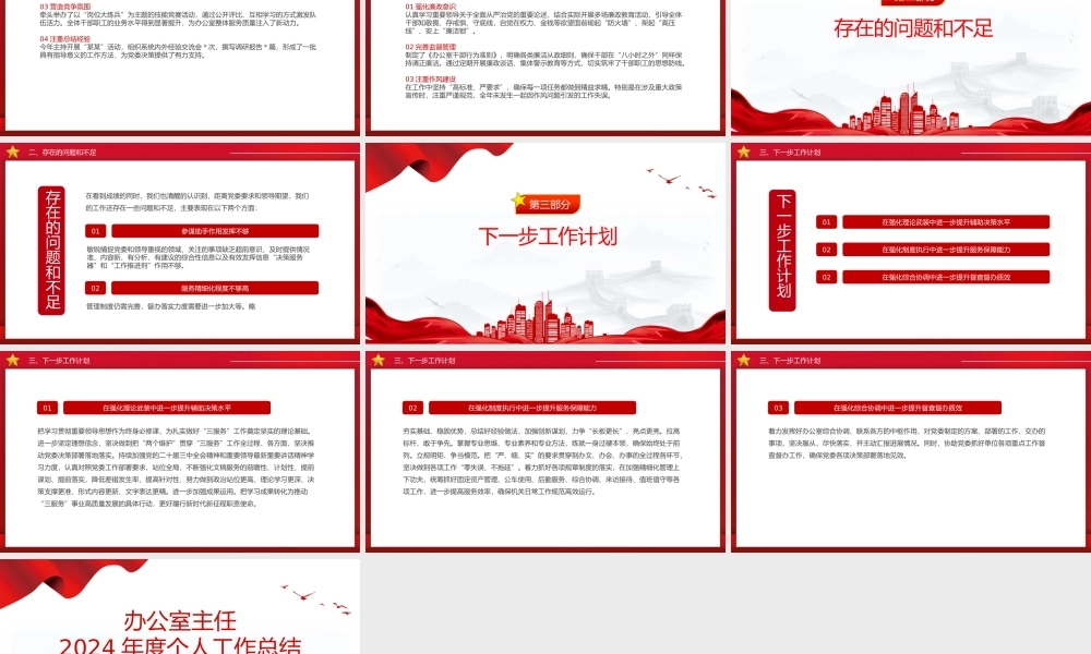 2024年度办公室主任个人工作总结PPT模板.pptx
