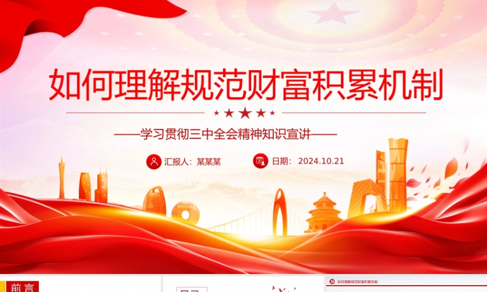 2024如何理解规范财富积累机制PPT简洁风《决定》知识宣讲.pptx