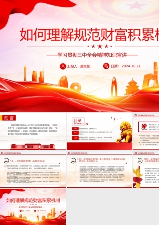 2024如何理解规范财富积累机制PPT简洁风《决定》知识宣讲.pptx